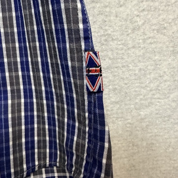 English Laundry Men's Long Sleeve Blue Checked 16 34/35 Flip Cuff Handsome - Picture 6 of 11